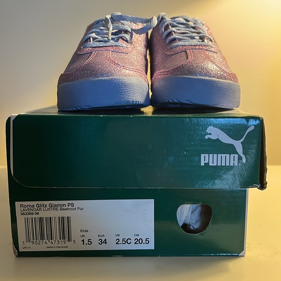NEW PUMA ROMA Glitz Glam sneaker in Lavender Lustre NEW in box size 2.5 - Picture 2 of 5